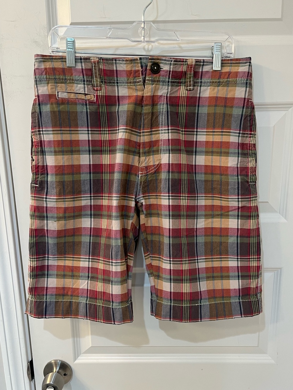 American Eagle Vintage Y2K Men's Plaid Shorts Size 32 Madras Flat Front Preppy
